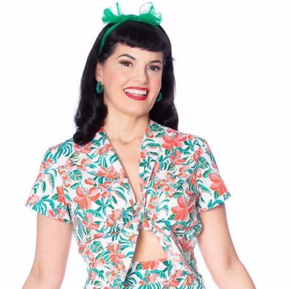 Royal Crown Top in Hibiscus Print